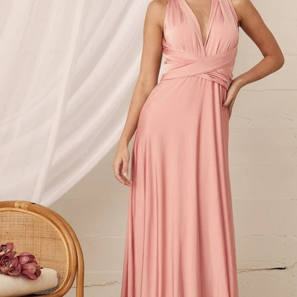 Lulus Always Stunning Convertible Blush Pink Maxi Dress - Picture 3 of 4
